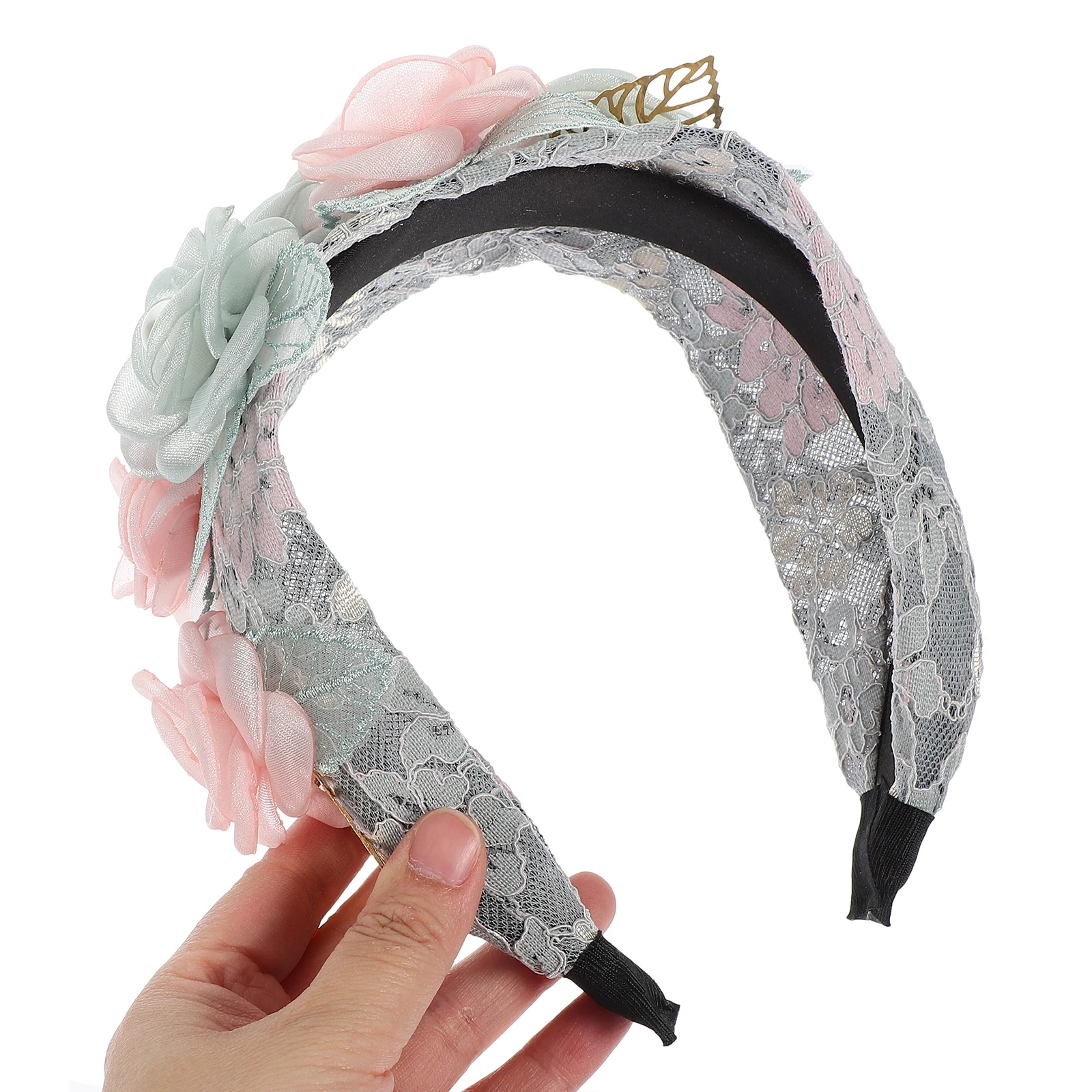 

Pearl Flowers Women Elegant Hair Accessory Netting Pearls Party Headdress Elegant Headb Floral Adult