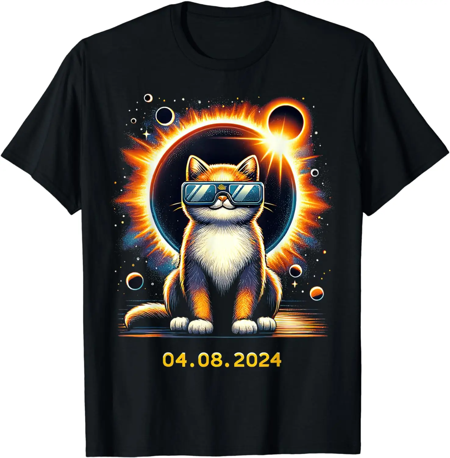 

View Totality April 8 2024 Solar Eclipse Cat Lover Astronomy T-Shirt