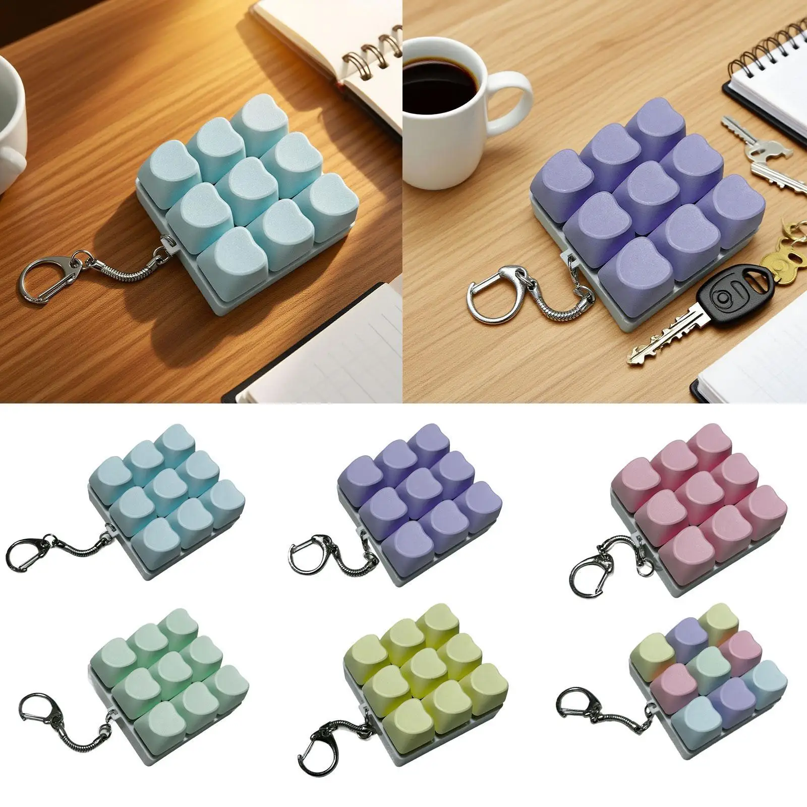 9-клавишная клавиатура, игрушечный брелок-кликер, универсальная игрушка-кликер для кошельков