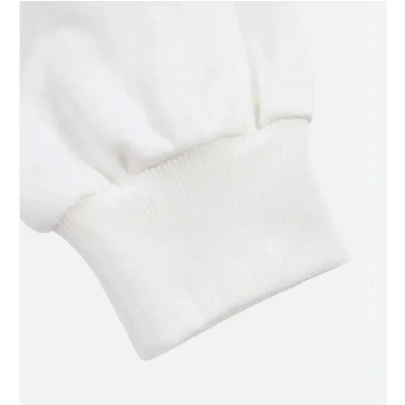 سويت شيرت نسائي رياضي كاجوال برقبة دائرية وأكمام طويلة بلون سادة، مريح #3