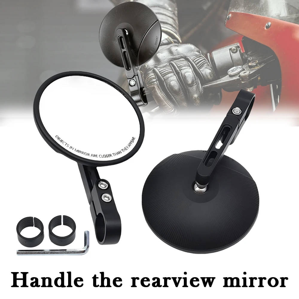 

Suitable For Retro Street Car KTM Honda Yamaha Kawasaki Suzuki Motorcycle General Circular Handlebar End Side Mirror Mirrors