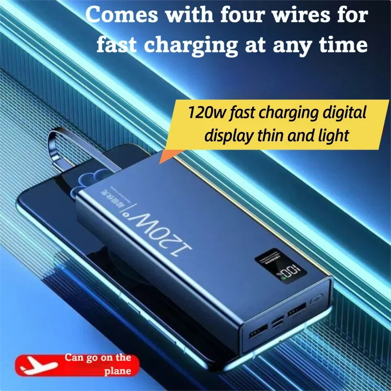 

120W Super Fast Charging 50000mAh High-capacity Built-in Cable 20000mAh Power Bank