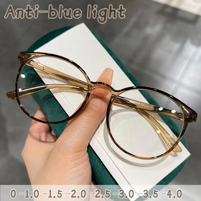 

Unisex Vintage Round Finished Myopia Glasses New Style Clear Lens Short-sighted Eyewear Luxury Prescription Diopter Eyeglasses