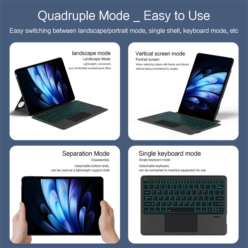 غطاء لوحة المفاتيح للوحة التتبع لهاتف VivoPad 5 Pro 13 بوصة غطاء لوحة المفاتيح المغناطيسي لـ Vivo Pad 5 Pro 13 بوصة 2025 حافظة لوحية Teclado