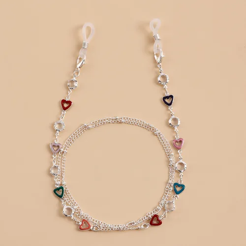 Imagen 1 del producto Cadenas de enmascaramiento para gafas de sol para mujer, cadenas acrílicas de cristal con forma de corazón, cordón de cristal, joyería de moda al por mayor 2025
