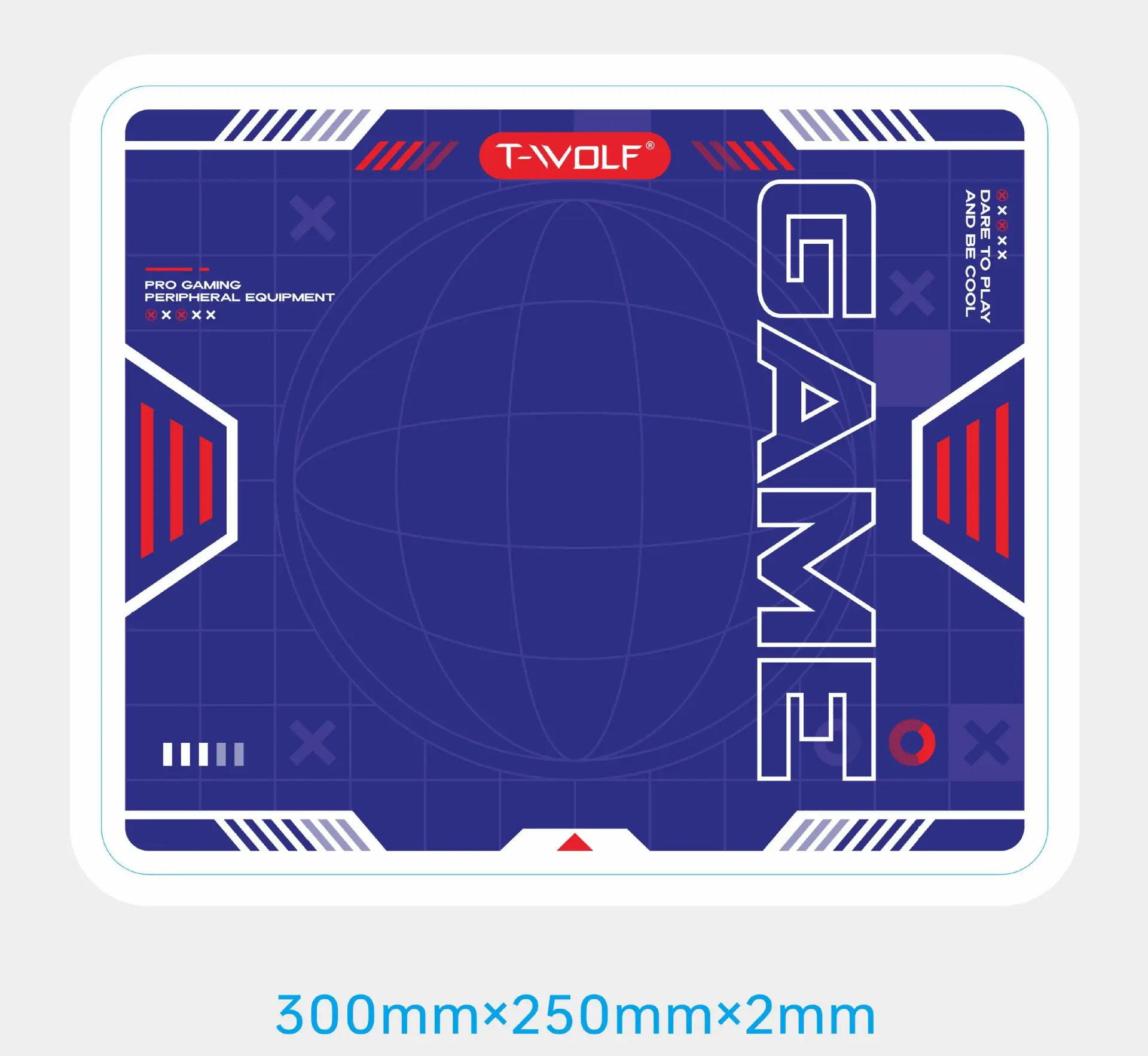 Tappetino per mouse T-WOLF Lock edge antiscivolo 300 * 250 * 2mm computer da ufficio e-sport gioco mouse logo pad tappetino per mouse da gioco