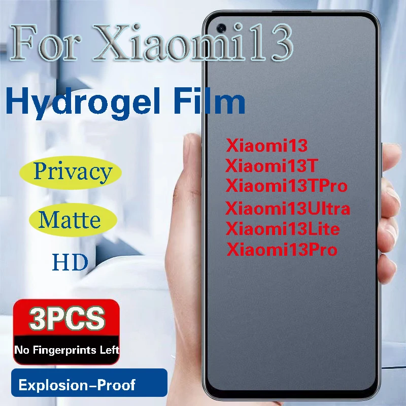 Xiaomi13TPro Protector de pantalla de privacidad para Xiaomi 13Lite 13T, película de hidrogel mate, Xiaomi13Ultra, Xiaomi 13pro, HD, suave, Anti