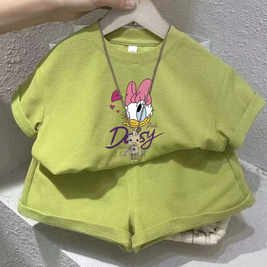Summer Baby Girls Clothes Set Kid Fashion Disney Printed T-Shirts And Shorts 2pcs Suit Children Short Sleeve Top Bottom Outfits image 6