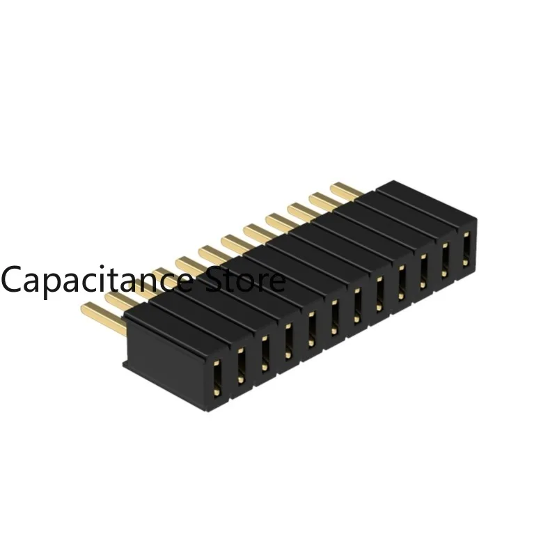 

10PCS 1.27x2.54mm gold-plated female connector single row/double row H4.60W1.80 plastic terminal 180 degrees.