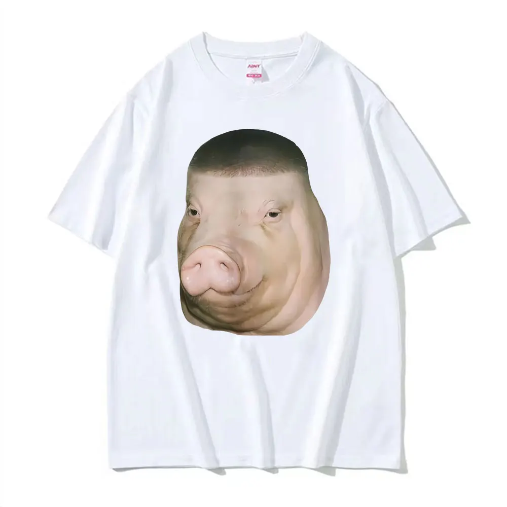 2026 Wigger Pig Fade Buzz Haircut Funny Meme T Shirts Men's Clothing Retro Humor T-shirt Unisex Oversized Loose Tee Shirt.