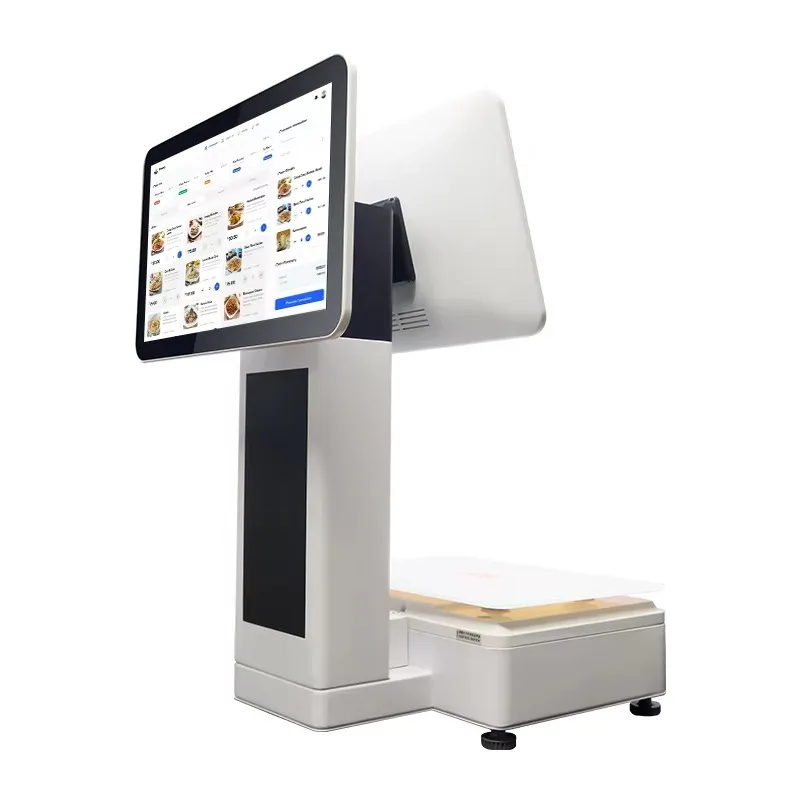 15.6Inch Smart Pos All in One CPU Dual Screen Pos Cash Register Built in Printer and Weighing Machine