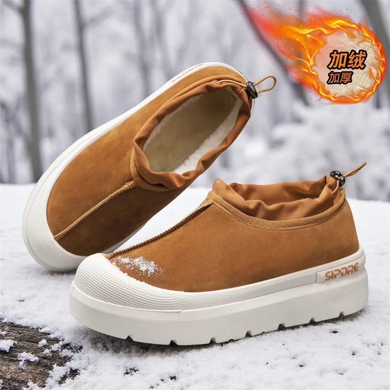 

Ankle Boots Cotton-padded Shoes Low-top Casual Sneaker Male Sneakers Round Toe Soft and Comfortable Wear-resistant All-match New