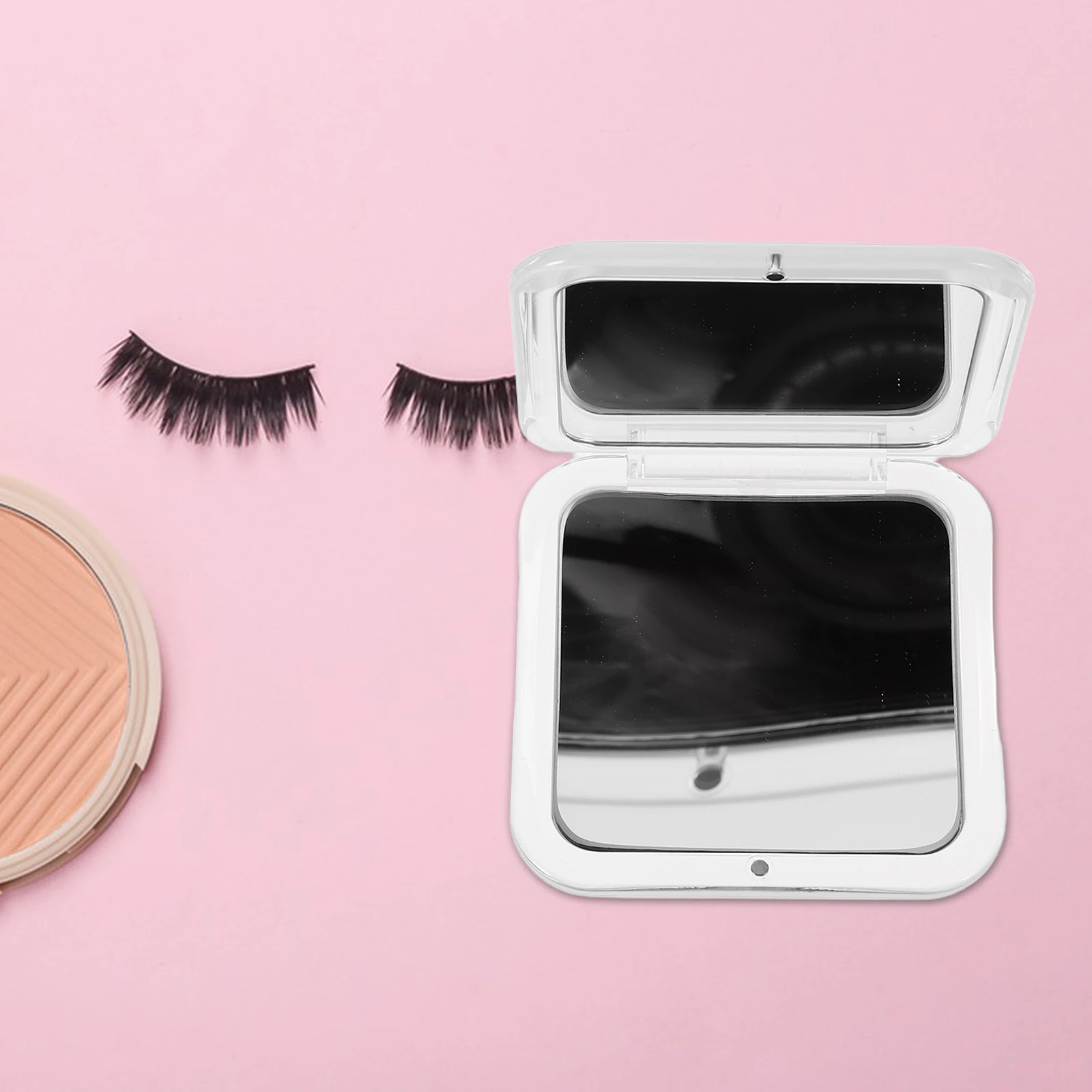 Vergrotende make-upspiegel Dubbelzijdig Draagbaar Zakje Compact Handheld Reizen Kleine spiegel Opvouwbaar Vierkant ontwerp