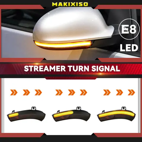 2pcs For VW GOLF 5 GTI V MK5 Jetta Passat B5.5 B6 Sharan Superb EOS Dynamic LED Turn Signal Light Side Wing Mirror Indicator