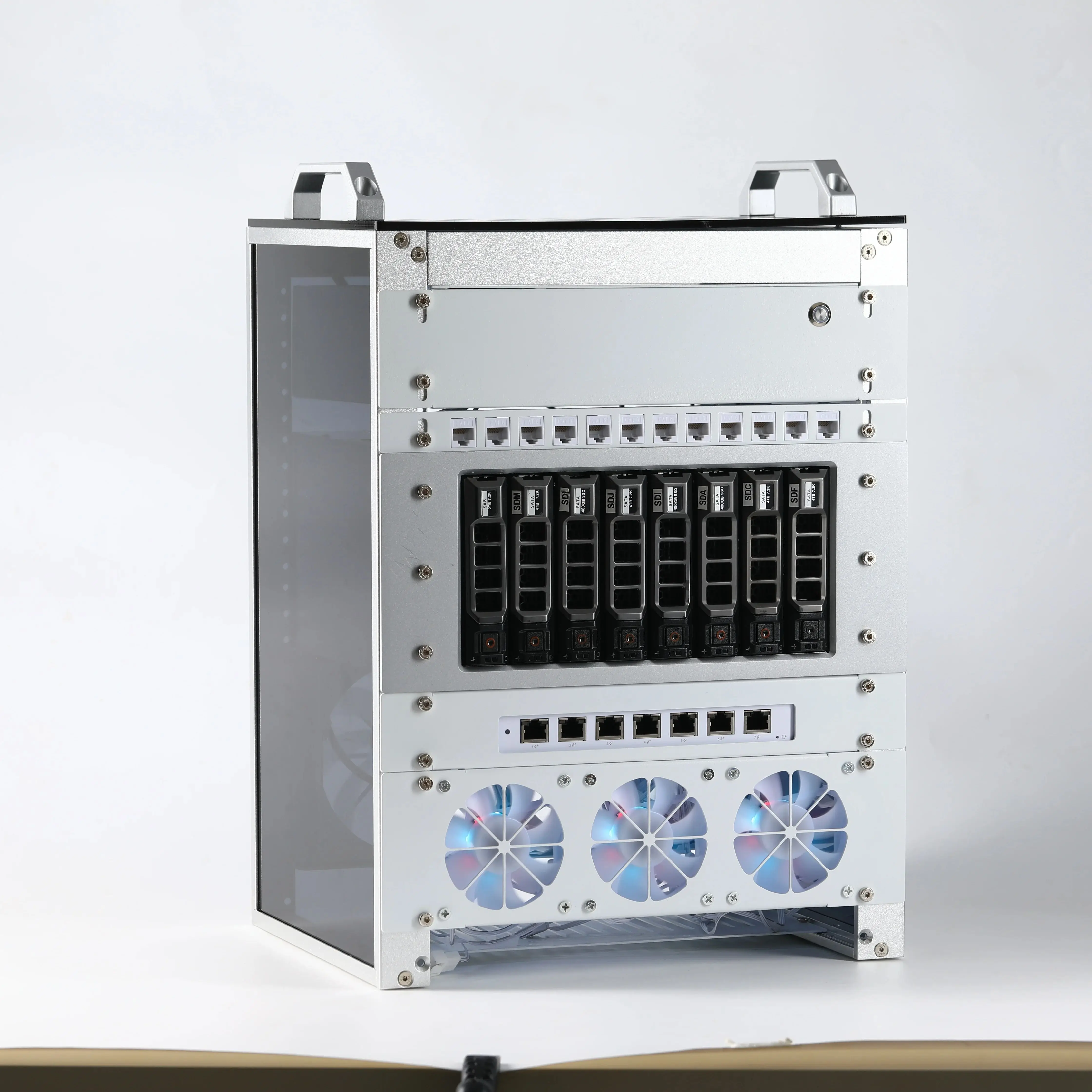 

​​8cm Fan Module​​ For Homelab mini lab（DeskPi RackMate Alternative） , 10 Inch 8U Server Cabinet for Network