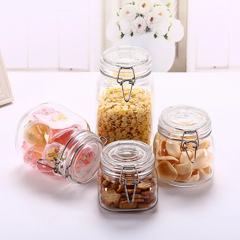 Large Capacity Round Clip Top Storage Jar With Airtight Lid Kitchen Food Container Pickle Jar Preserving Organizer Bottle