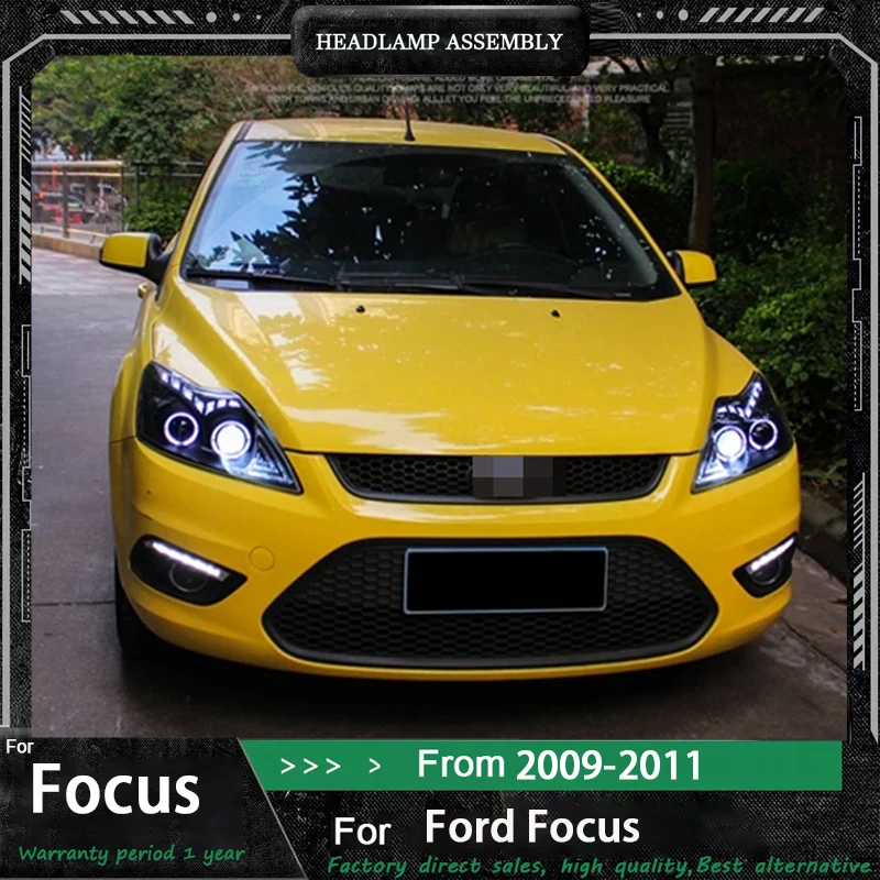 Front Lamps For Ford Focus Classic Style 2009-2013 Refit Automotive Assembly LED Angel Eye Design DRL Project Lens Xenon Lights