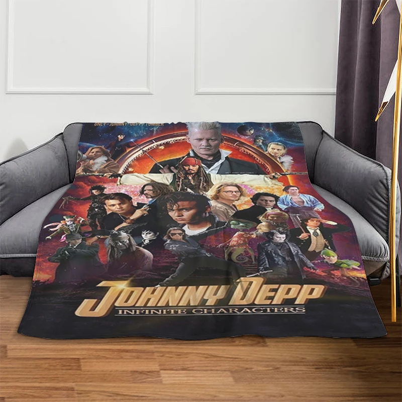 Warm Winter Blankets A-Johnny Depps Decorative Sofa Blanket Fluffy Soft Blankets Microfiber Bedding Knee Bed Fleece Camping Nap