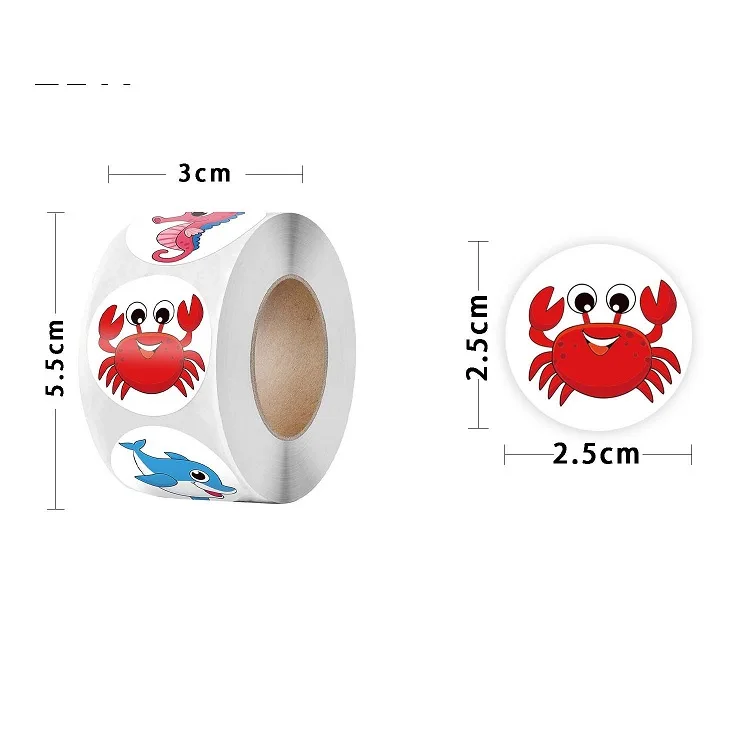 100-500PCS Neue Kinder Aufkleber Koreanische Briefpapier Roll Cartoon Tier Aufkleber Rolle Kleine Verpackung Aufkleber Photocard Decor – Detail 3