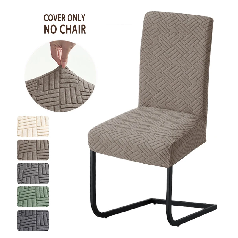 1/2pcs Jacquard Fabric Dining Chair Covers Stretch Kitchen Chair Slipcovers Adjustable Removable Seat Protector for Home Wedding