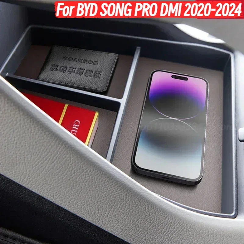 For BYD SONG PRO DMI 2020-2024 Car Central Control Lower Armrest Box Storage Box Partition Layer Storage Car Interior Supplies