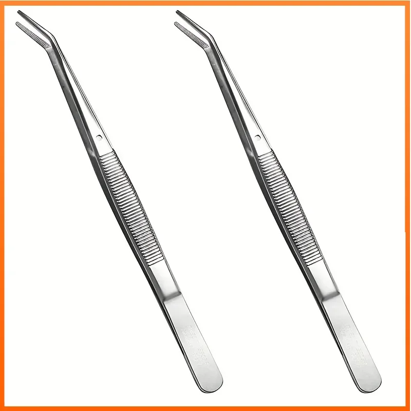 

Stainless Steel Tweezers, with Curved Serrated Tip Multipurpose Tweezers Sewing Machine Tweezers Forceps for Craft Repairing