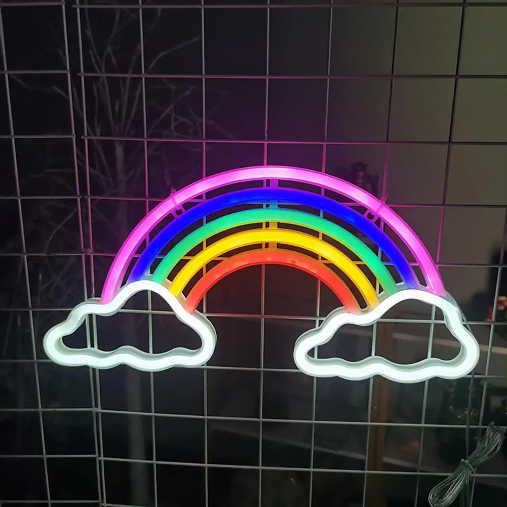 

Led Neon Light Vibrant Rainbow Neon Sign Usb/battery Operated Non-glaring Cloud Led Light Stunning Wall Art Decoration Rainbow