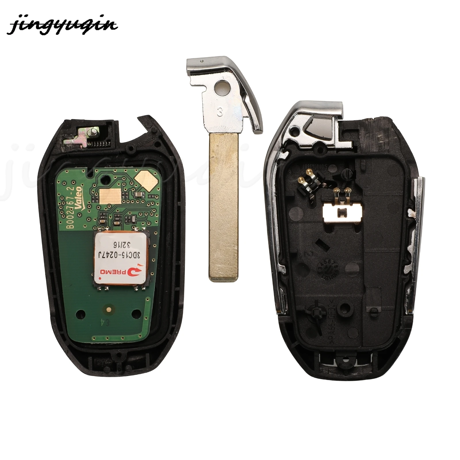Jingyuqin 3 Bottoni Chiave A Distanza Intelligente Per Auto Fob 434Mhz Id46 Hitag2 Pcf7953 Per Citroen C4 C4L DS4 DS5 Con Lama Hu83