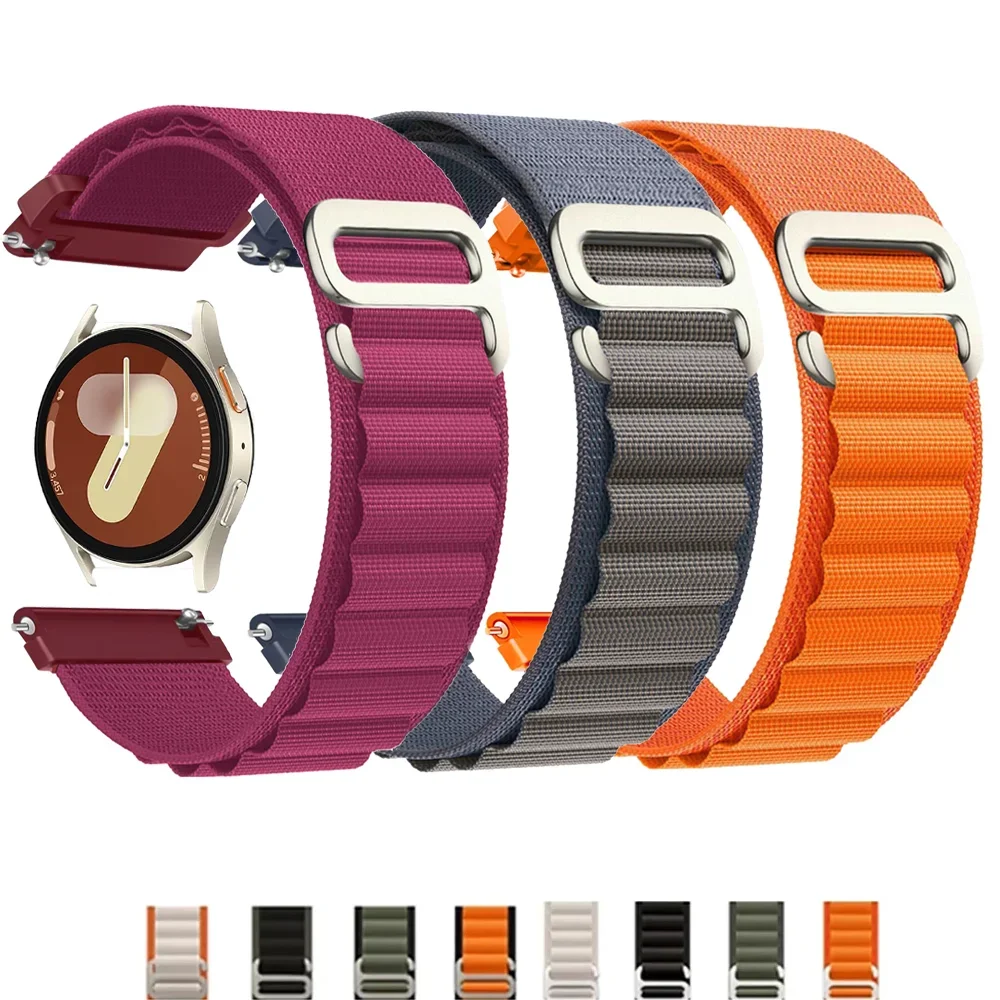 20 22 مللي متر جبال الألب حلقة لساعة سامسونج جالاكسي 7/FE/6/5 Pro/4 الكلاسيكية 44/40 مللي متر 45 مللي متر النايلون الفرقة سوار لساعة هواوي GT5/4/3/2e