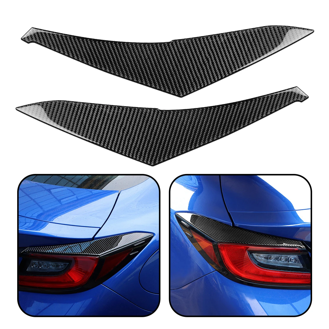 

1 Pair Rear Tail Light Lamp Eyebrow Eyelid Cover Trim Sticker Fit for Subaru BRZ GR86 2021 2022 2023 Black Carbon Fiber