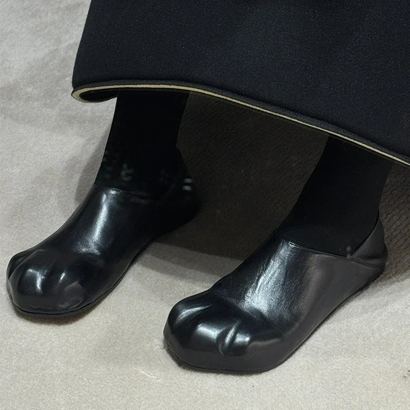 

Новинка весны и осени 2021, туфли с кошачьими когтями, персонализированные маленькие кожаные туфли, женские милые туфли на плоской подошве