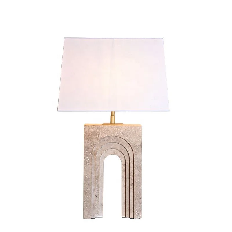 

Living Room Decorative Lighting Arched Door Natural Lime Hua Marco Stone Base Bedside Dimmable Desk Lamp