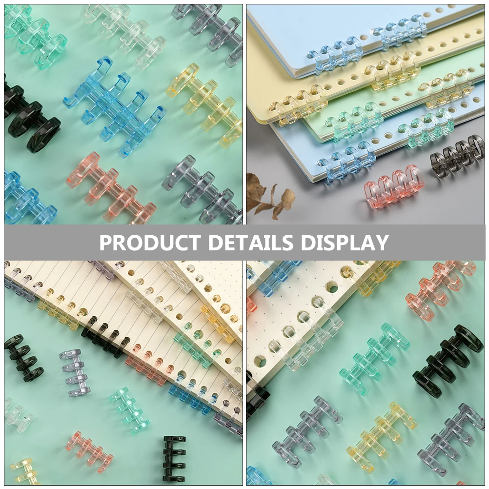 

16 Pcs Binder Binding Strips Multi-color Rings Book Notebook Loose Leaf Notebooks Clips Notecard Storage for Binders