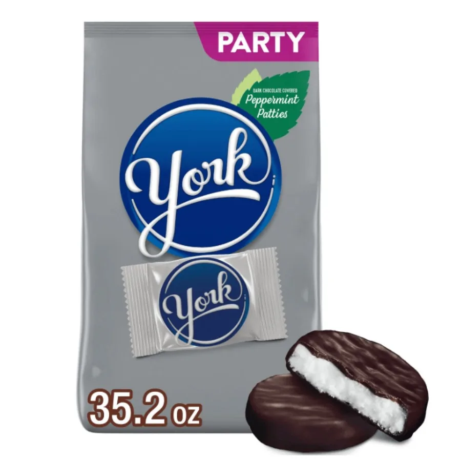 Paquete de fiesta de dulces con pimiento y menta y chocolate oscuro York, 35,2 oz