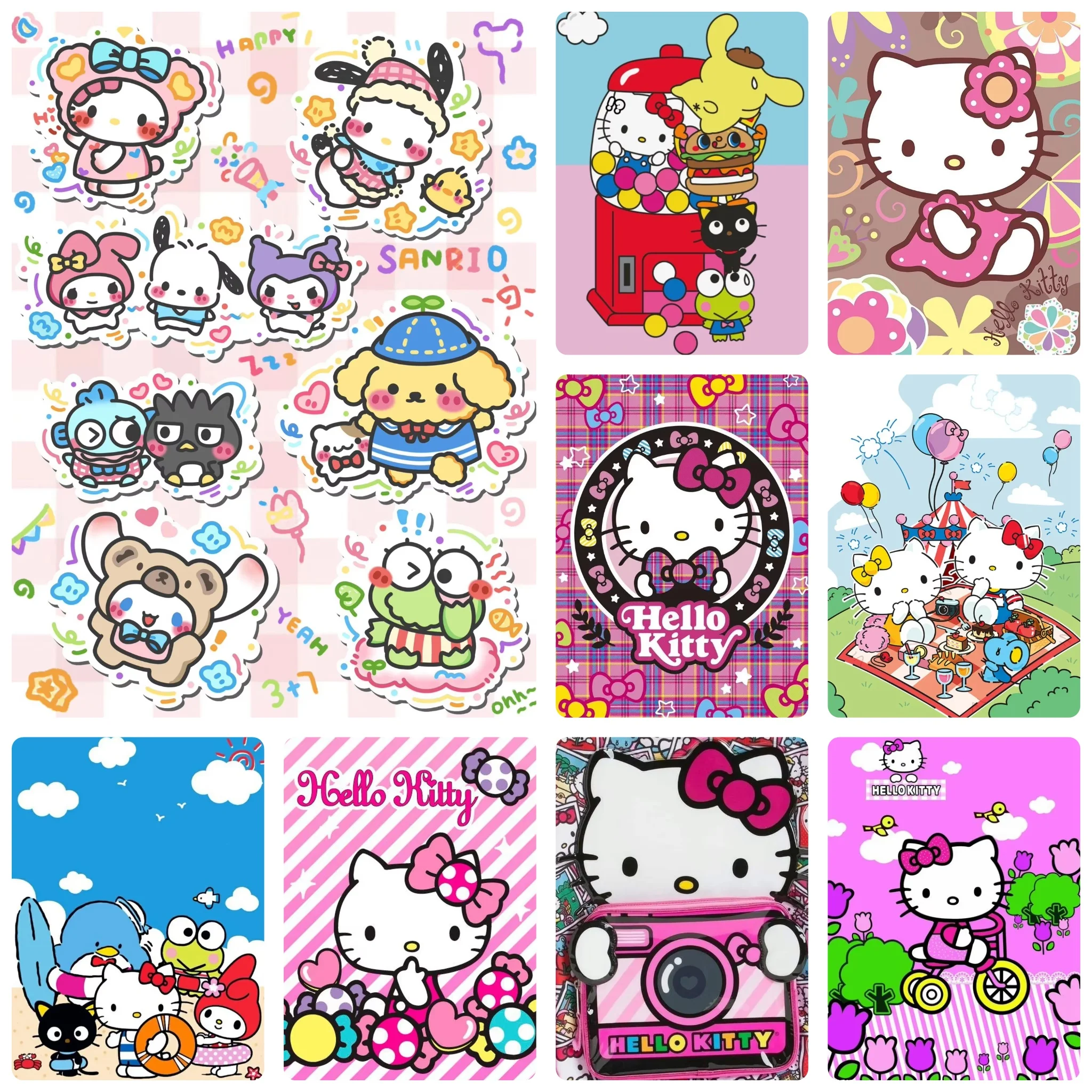 DIY Cute Cartoon Hello Kitty Cute Diamond Painting,Sweet Kawaii Cartoon Figure Art For Living Room Wall Decoration Handmade Gift