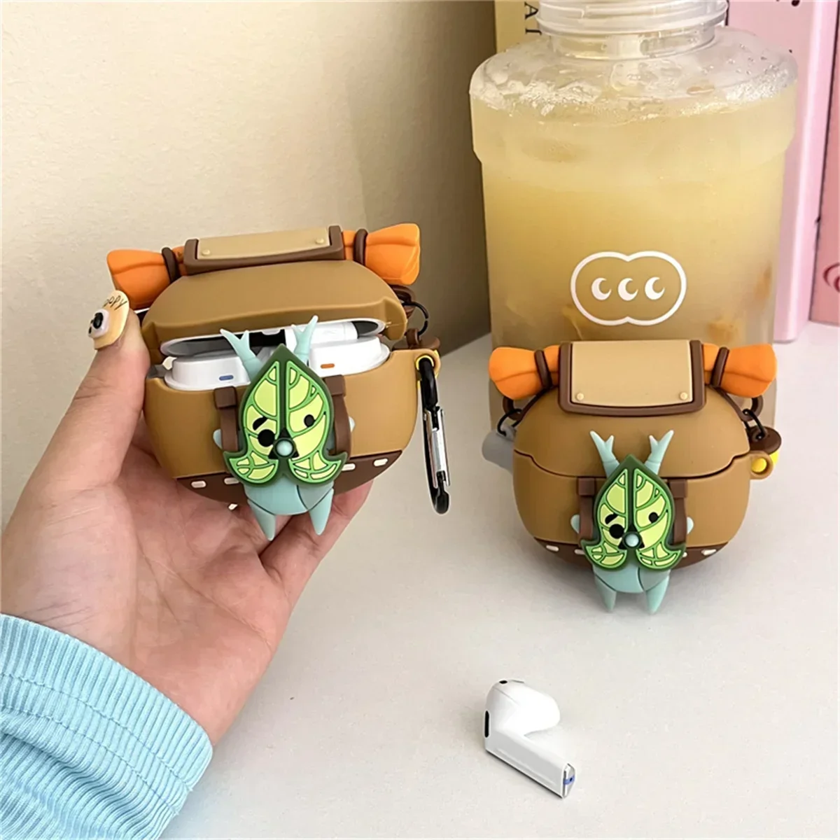 Für Samsung Galaxy Buds 3/Buds 3 pro (2024) Kopfhörerhülle, 3D-Kopfhörerhülle mit niedlichem Cartoon-Anime-Yahaha-Design, Silikon-Ohrhörerhülle mit Haken