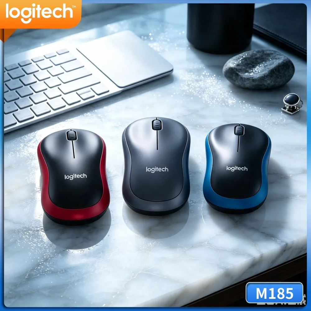 Logitech M185 Web Document Wireless Mouse, Smooth Pointer Movement, 3 Button Layout, Fit Viewing And Editing Work