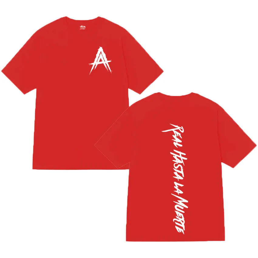 مغني الراب أنويل AA ريال Hasta La Muerte تي شيرت Harajuku موضة قصيرة الأكمام تي شيرت رجالي إمرأة تي شيرت رياضي عالي الجودة