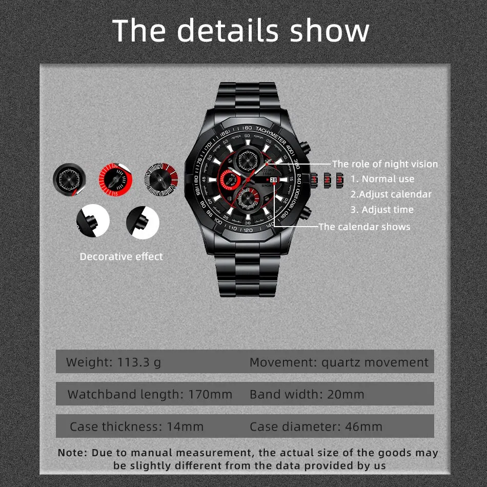 2023 Luxury Fashion Mens Sports Calendar Watches For Men Business Stainless Steel Quartz Wrist Watch Classic Male Casual Watch