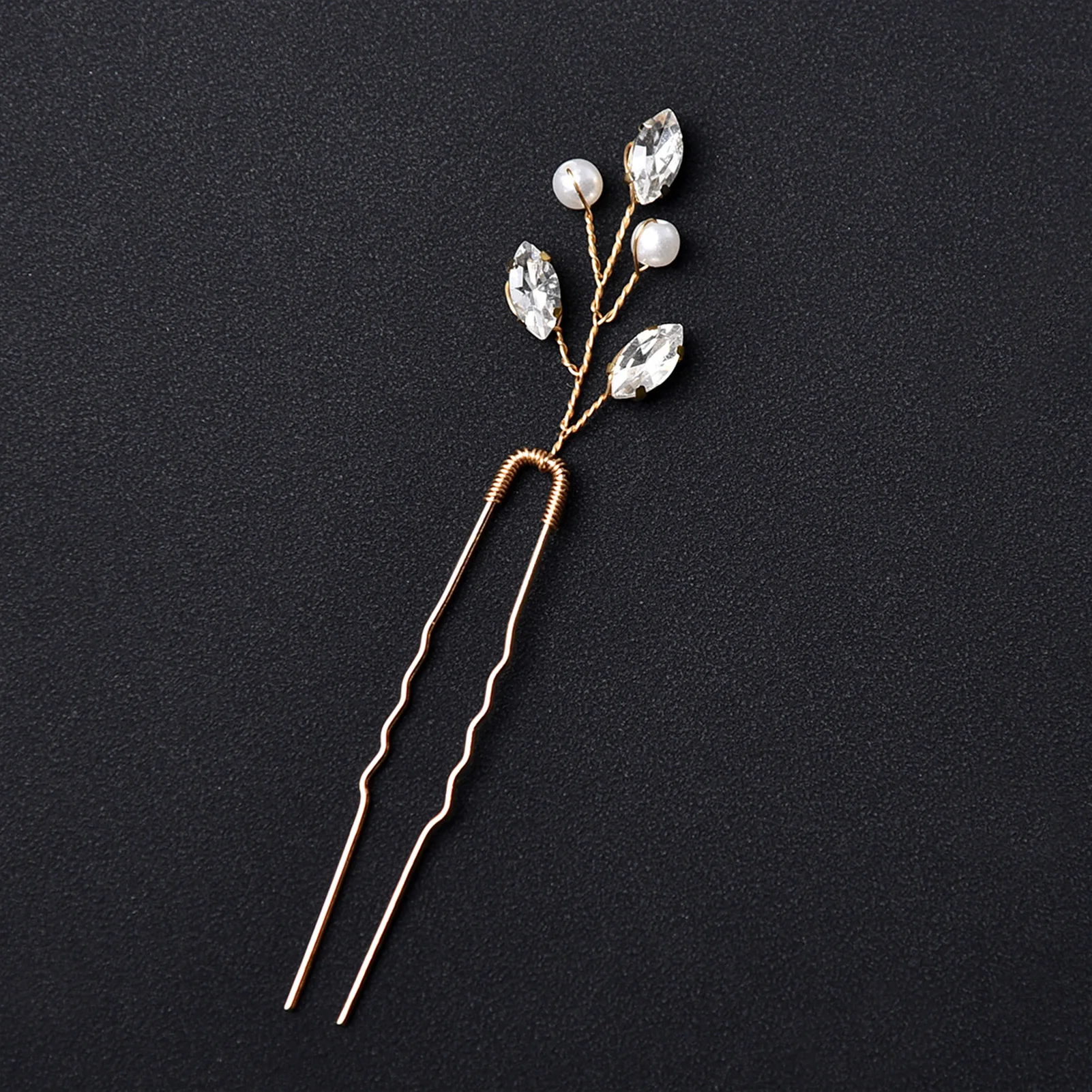 6 Pieces U Shaped Hair Pins Wedding Rhinestones Hair Piece Updos Hair Pin for Brides Bridesmaid Girl Women