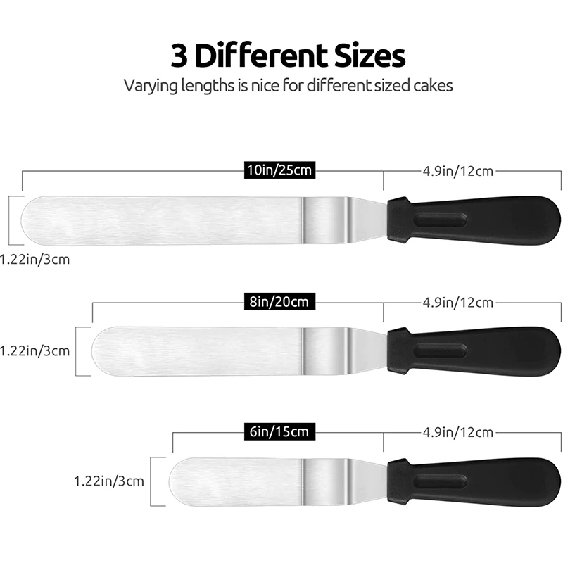 Cake Offset Spatula Stainless Steel Icing Spatula with PP Plastic Handle Cake Decorating Frosting Spatula kitchen tool