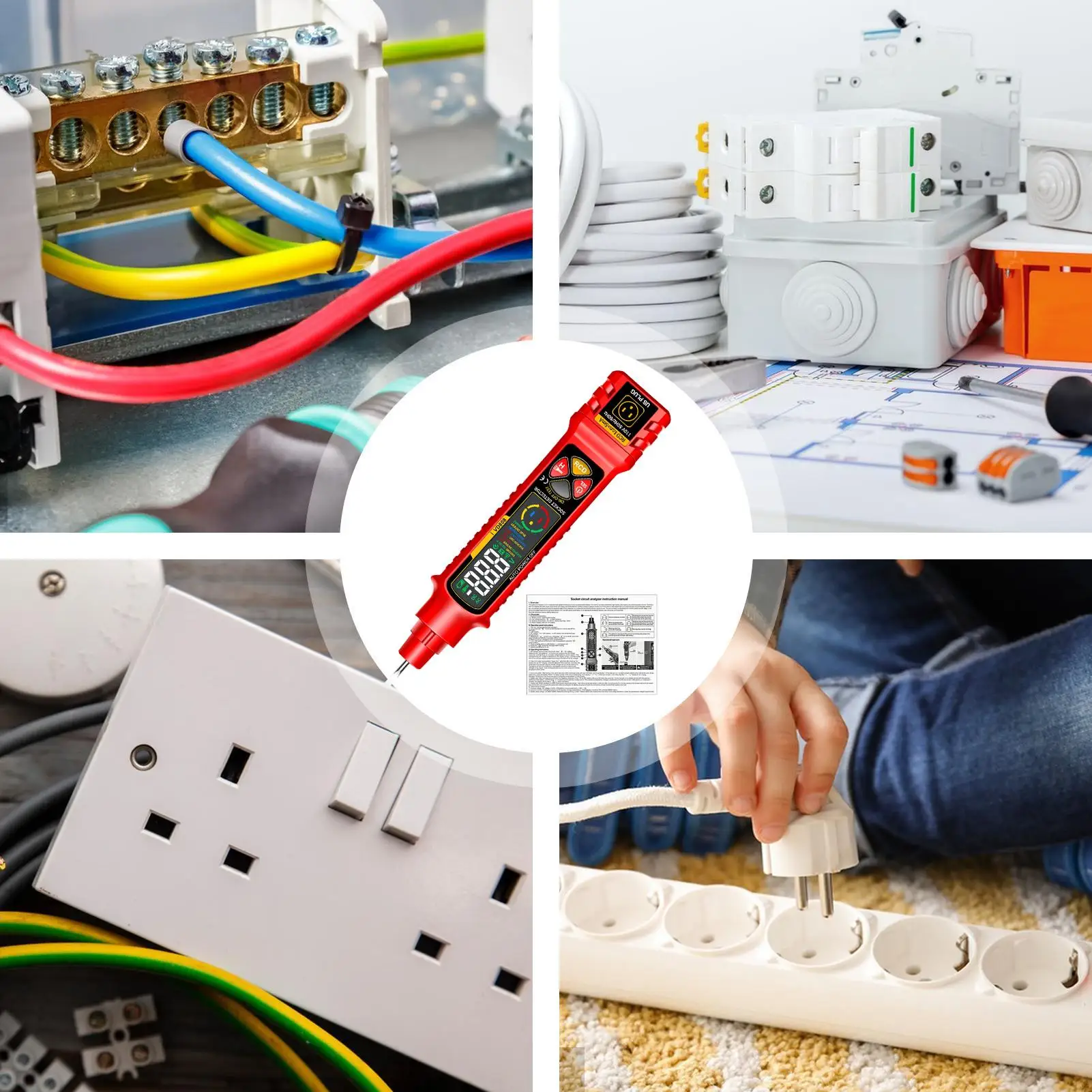 Circuit Breaker Finder Outlet Checker Smart With LED Display & Light 2-300V Electric Circuit Tracer For Home Electric Power Rv