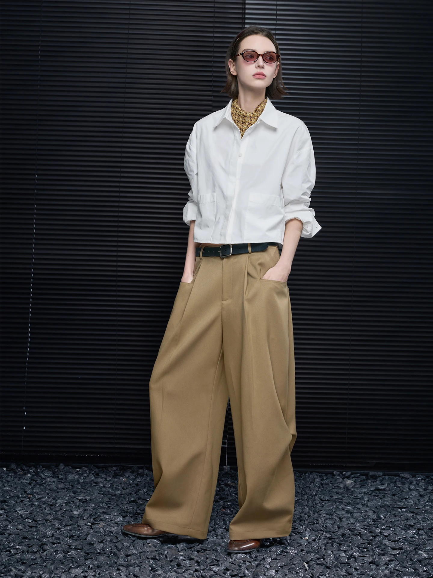 

Женские брюки-палаццо с высокой талией, свободные, струящиеся, универсальные, весенняя новинка, премиум-качество, повседневные, модные