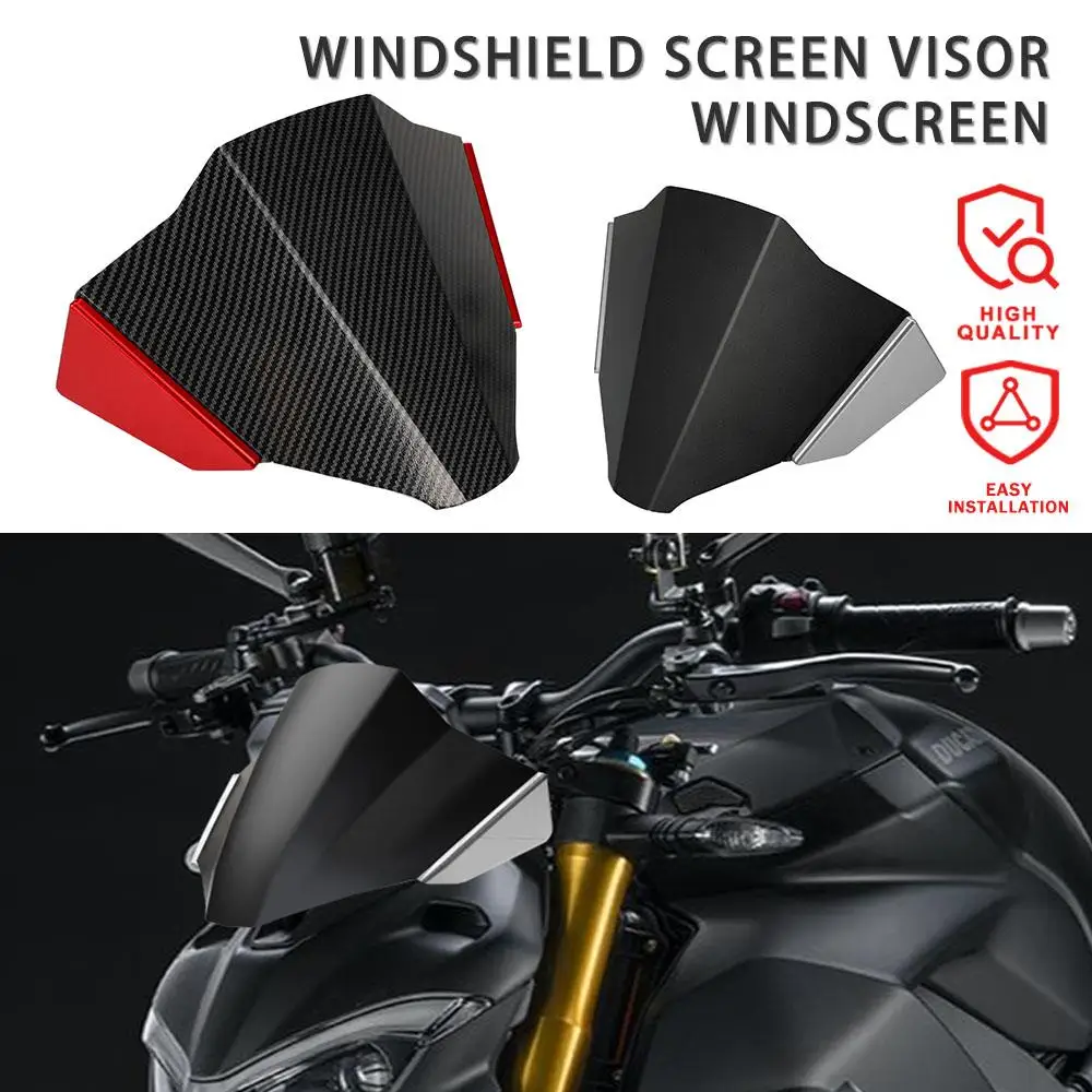 

Motorcycle Front Screen Windshield WindScreen Wind Deflector For Ducati Streetfighter V4S STREETFIGHTER V4 S 2020-2022 2023 2024