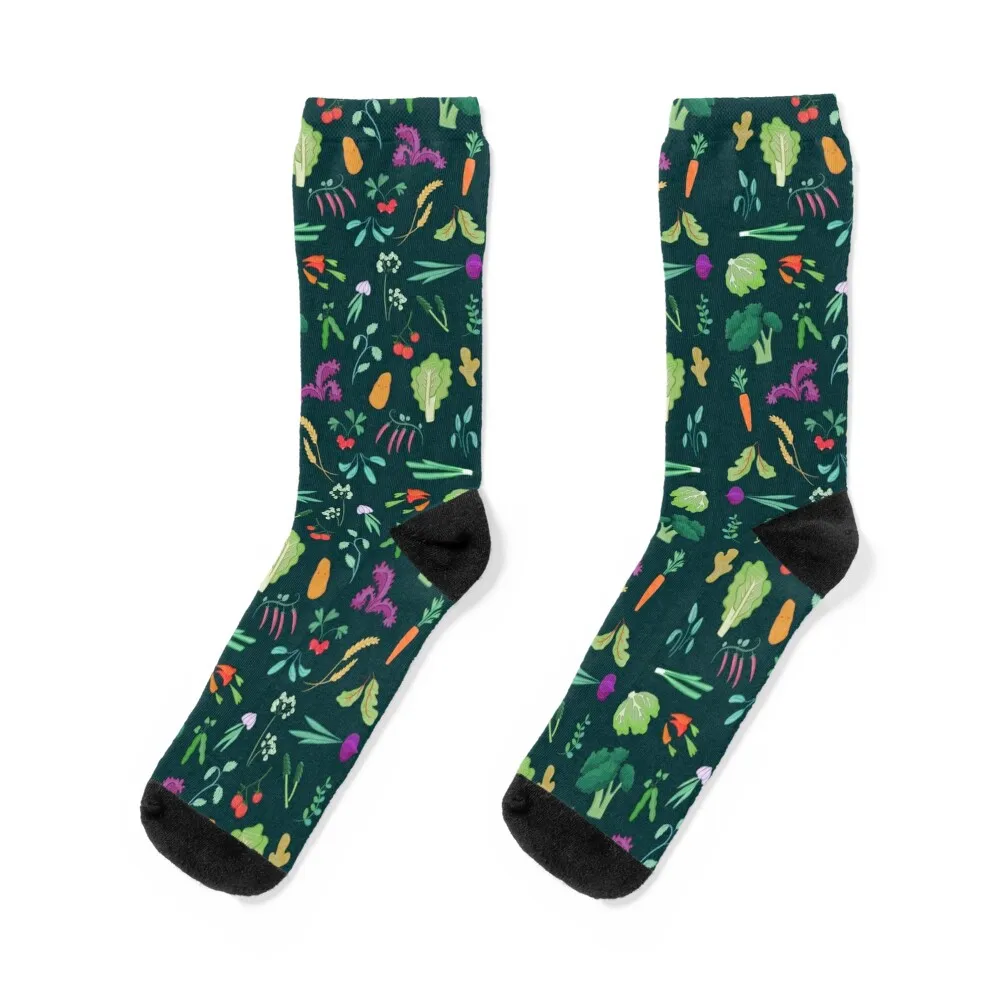 Vegetable Print Dark Socks Argentina anti-slip Socks For Man Women's