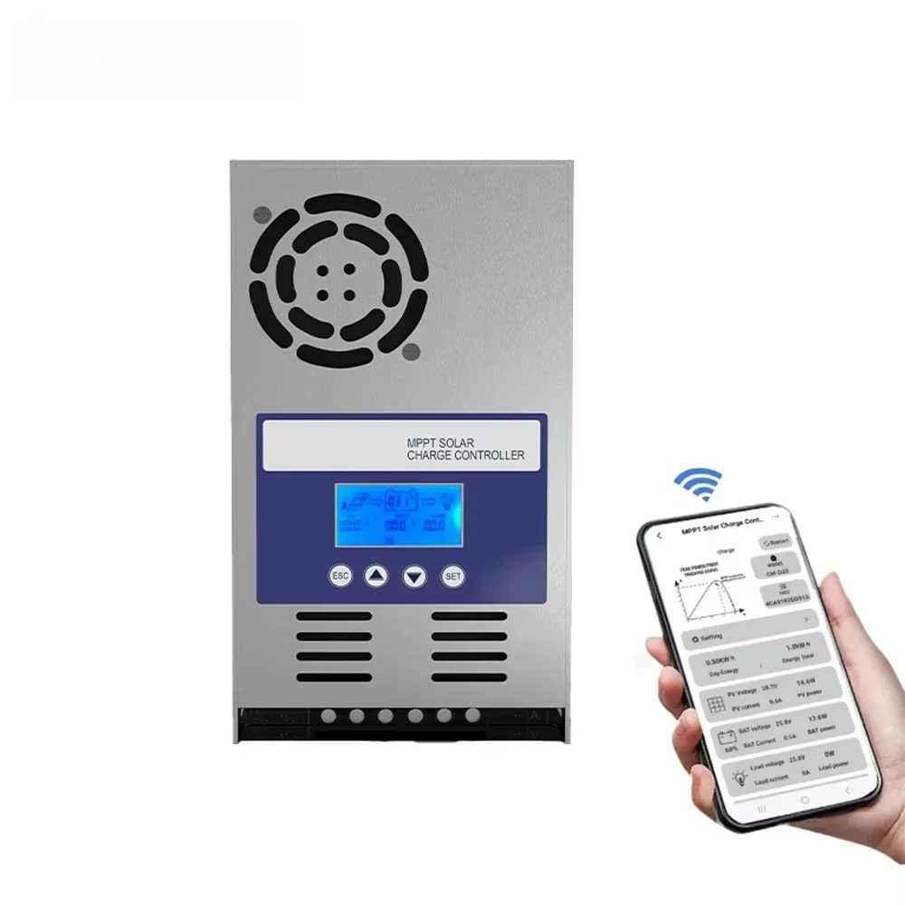 SUYEEGO Regulador de batería fotovoltaico automático 12V 24V 36V 48V con pantalla LCD Wifi 60A MPPT Controlador de carga solar para energía renovable