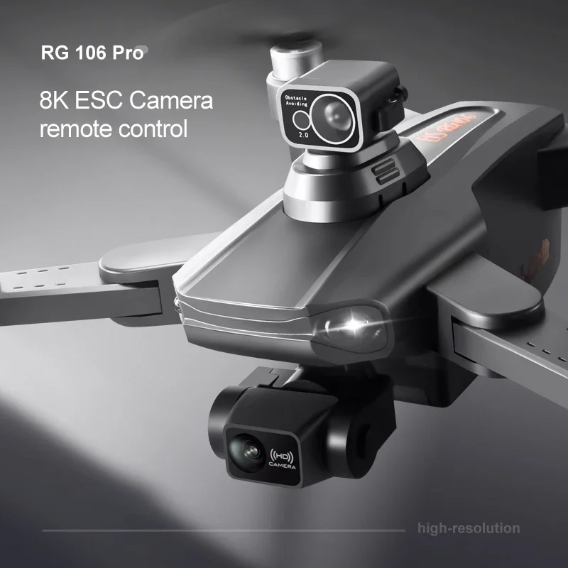 RG106 PRO RC Drone składany profesjonalny 8K HD podwójny z kamerą GPS WIFI szerokokątny FPV w czasie rzeczywistym odległość transmisji 2KM zabawki