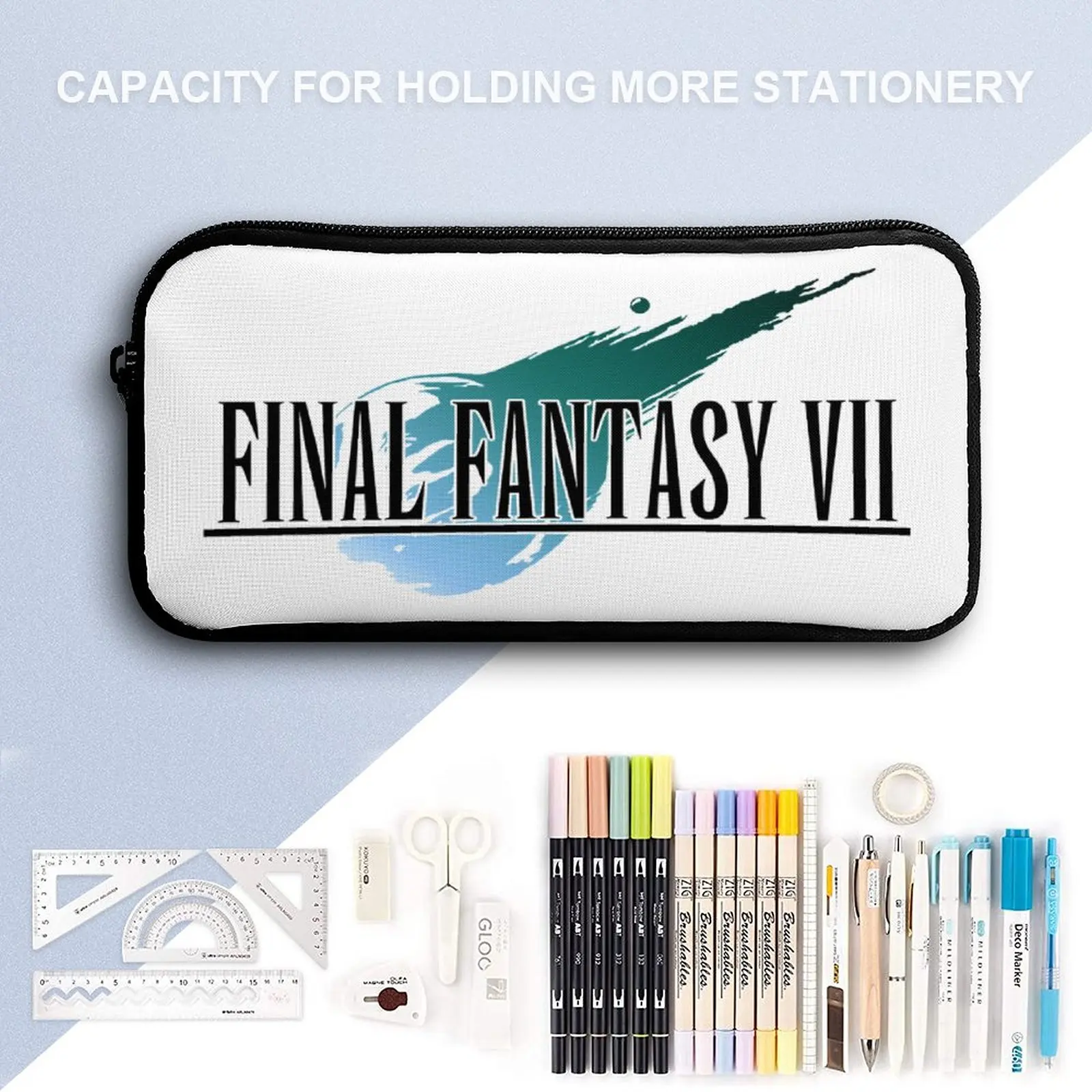 Final Fantasy VII Pullover Hoodie For Sale 3 in 1 Set 17 Inch Backpack Lunch Bag Pen Bag  Firm Blanket Roll Snug Sports Activiti