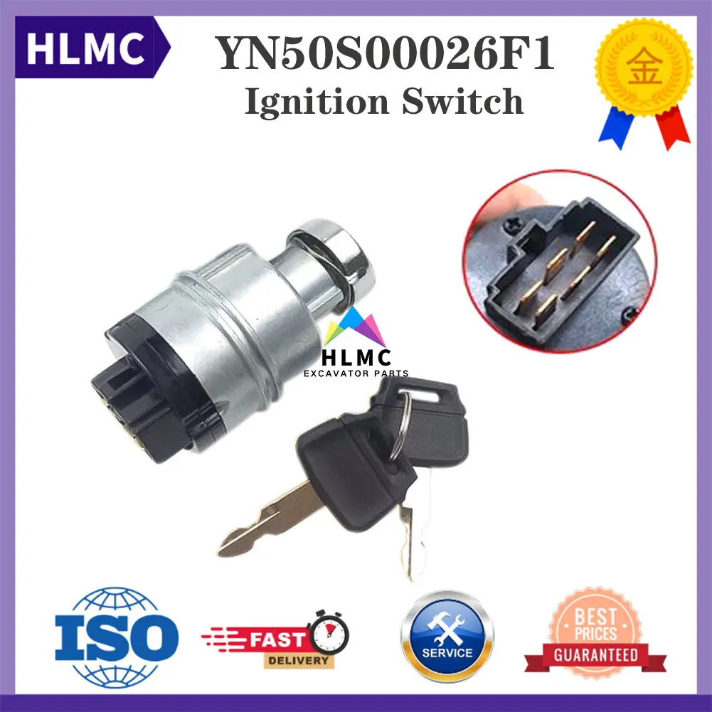 

SK135SR SK140SR SK200SR SK215SR SK235SR SK200-8 Ignition Starter Switch Key For Excavator YN50S00026F1 YN50S00026F2 YN50S00026F3