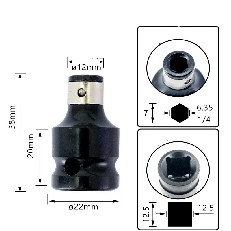 Krachtige-Antriebskonverter-Schlag werkzeug Zoll quadratisch bis Zoll Sechskant-Ratschen-Steckschlüssel-Steckschlüssel-Adapter-Schraubens chl üssel